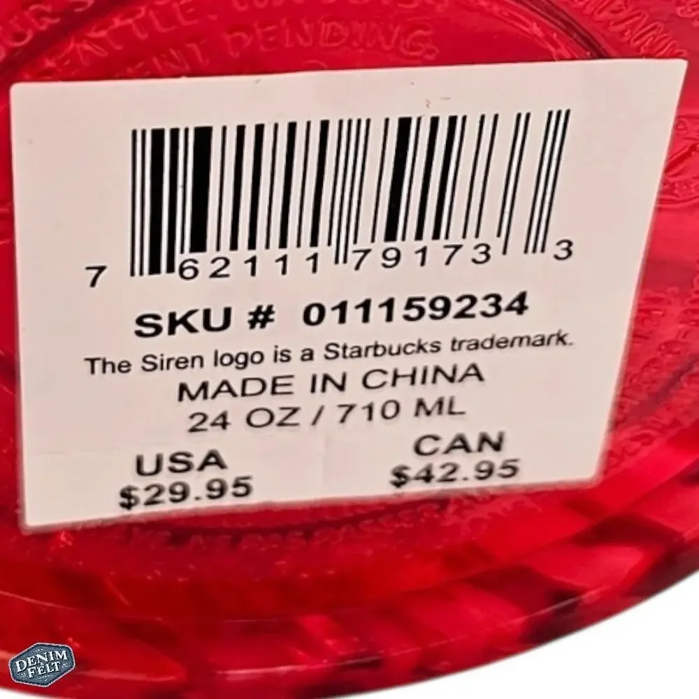 Starbucks Red‎ Swirl Plastic Cold Cup w/ Lid & Straw | 24 OZ | NEW!!